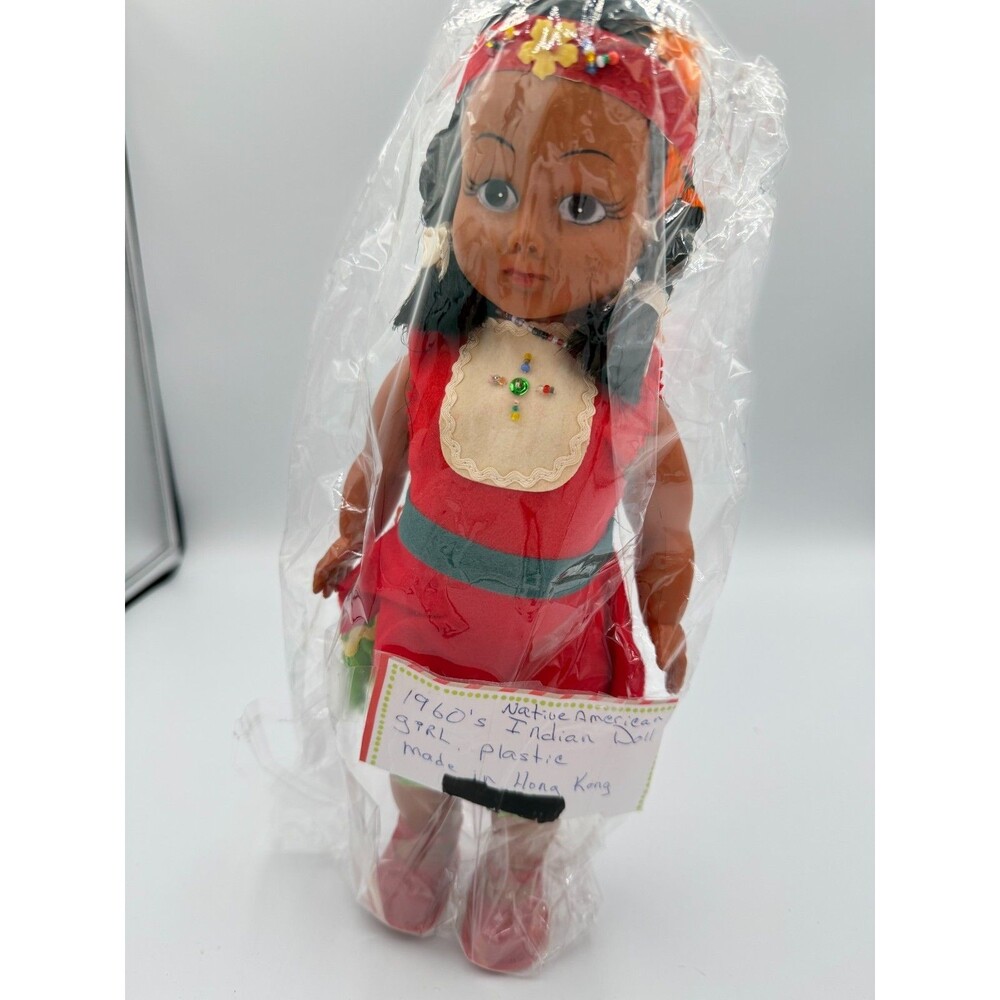 Vintage Reliable Doll Co. Hong Kong Hard Plastic Indigenous Girl Doll – Original